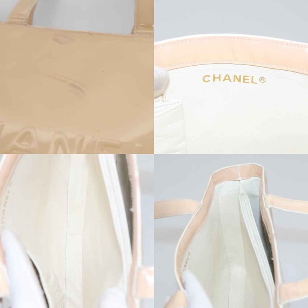 Chanel Tote Bag Enamel Beige Gold CC - Picture 6 of 8